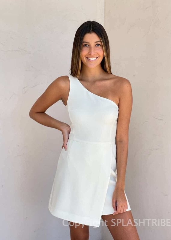 Whisper One Shoulder Envelope Skirt Dress