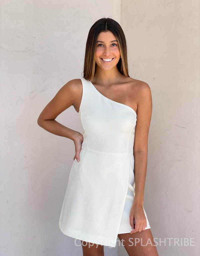 Whisper One Shoulder Envelope Skirt Dress