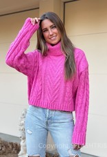 Georgie Cable Knit Turtleneck Sweater