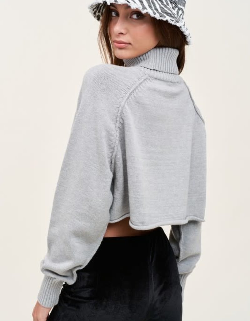 Joi Turtleneck Exposed Seam Cropped Sweater