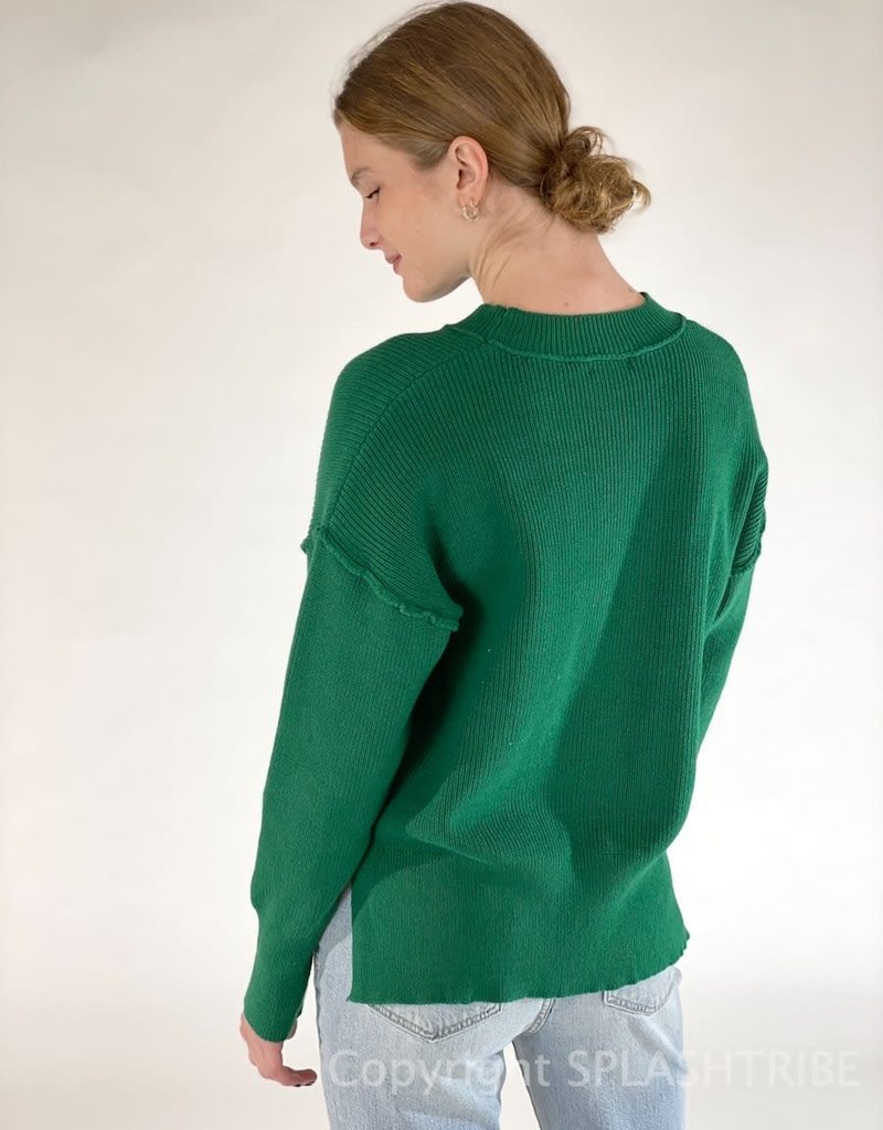 Pocket Front Ribbed Sweater