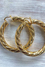 Gold Twist Hoops Medium