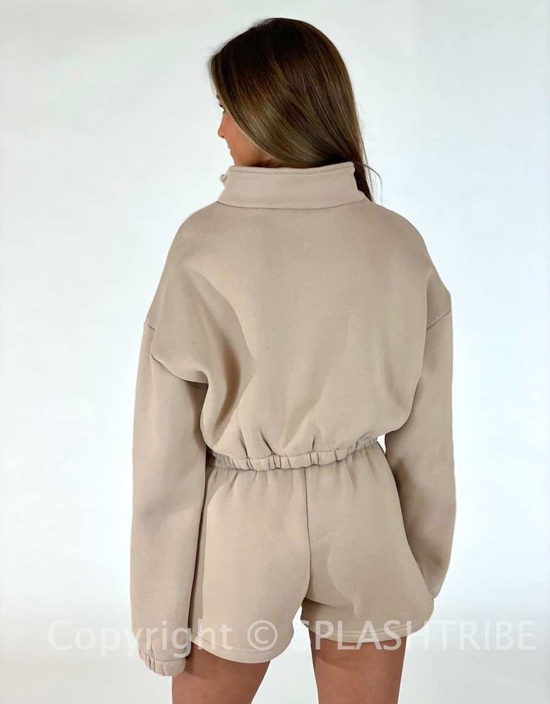 Cropped Pullover Half Zip Sweatshirt