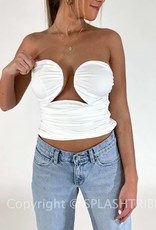 Becker Cup Detail Ruched Tube Crop Top