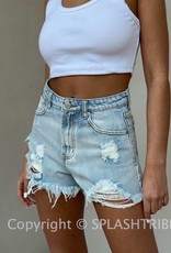 Hayes High Waist Distressed Shorts