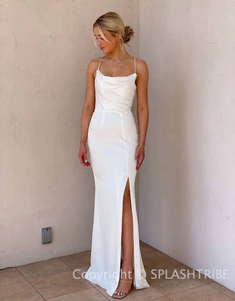 Valentine Cowl Neck Strappy Back Gown