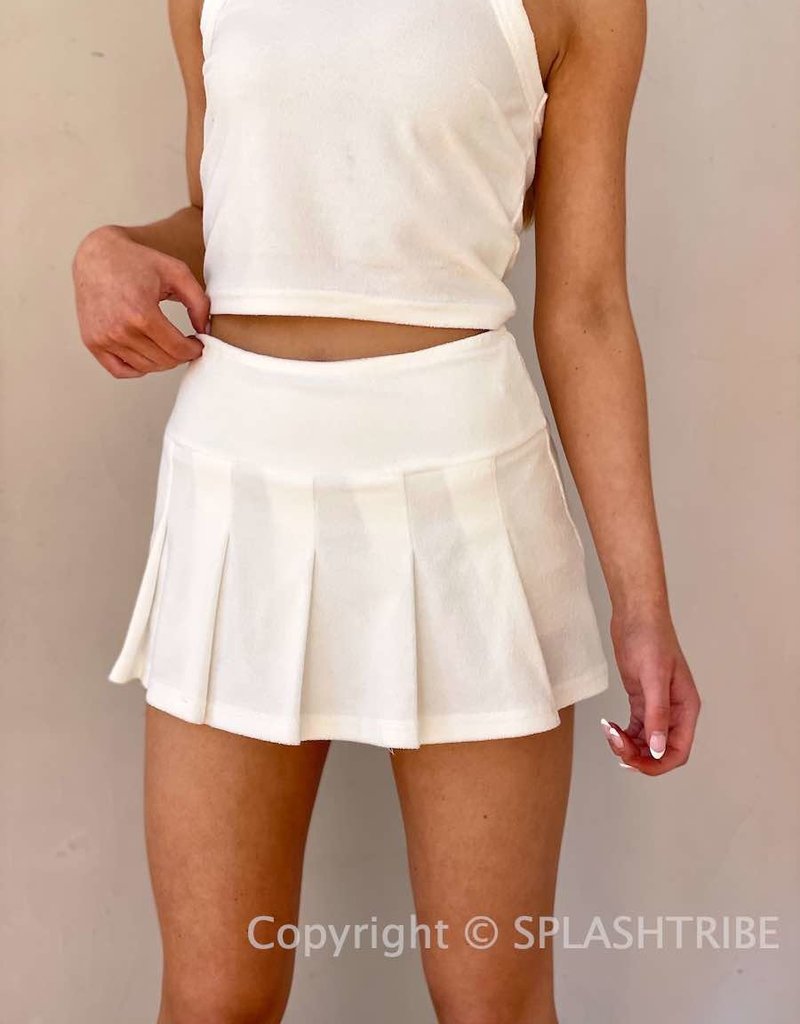 Pleated Terry Skort - SPLASH