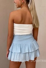 Smocked Waist Tiered Mini Skirt