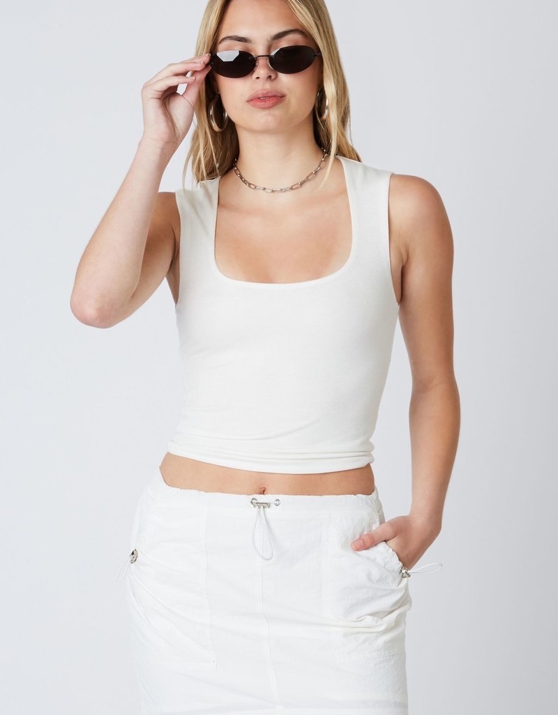 Ribbed Dylan Tank - White