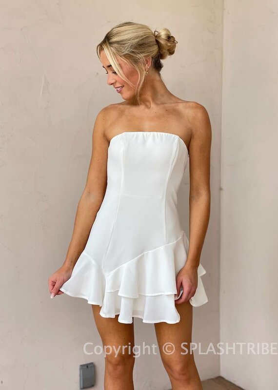 Kasey Strapless Ruffle Mini Dress