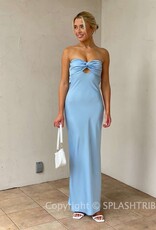 Michelle Satin Strapless Maxi Dress