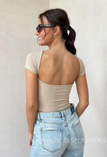 Rib Open Back Baby Tee