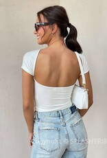 Rib Open Back Baby Tee