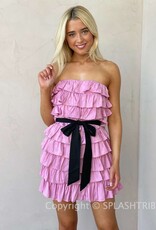 Tess Strapless Ruffle Belted Mini Dress