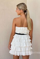 Tess Strapless Ruffle Belted Mini Dress