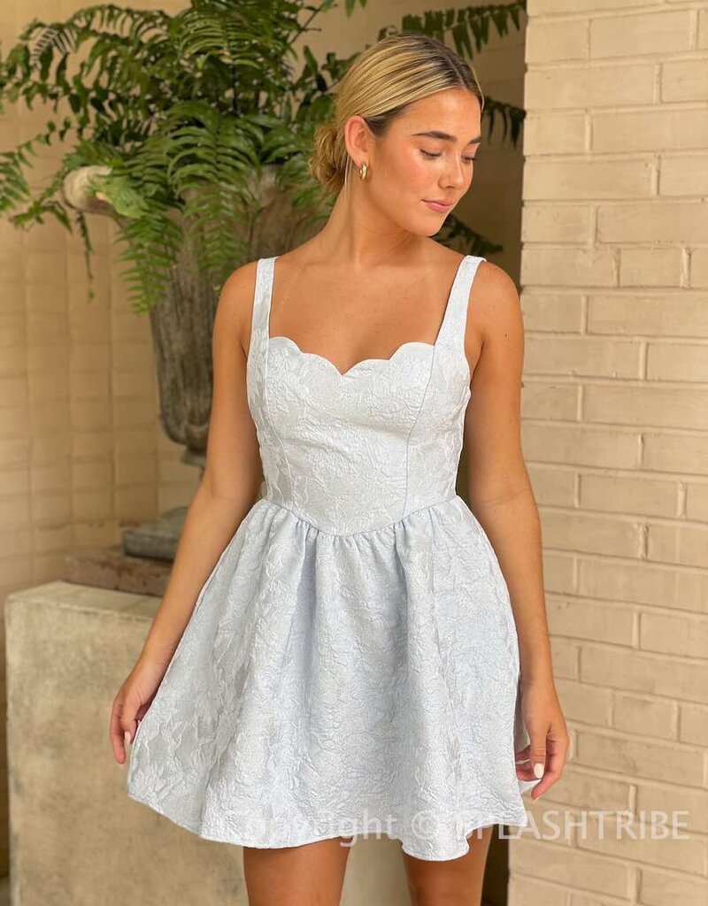 Marzy Mini Dress - Strapless Floral Detail Lace Fit and Flare