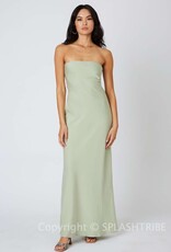 Simple Strapless Tie Back Maxi Dress