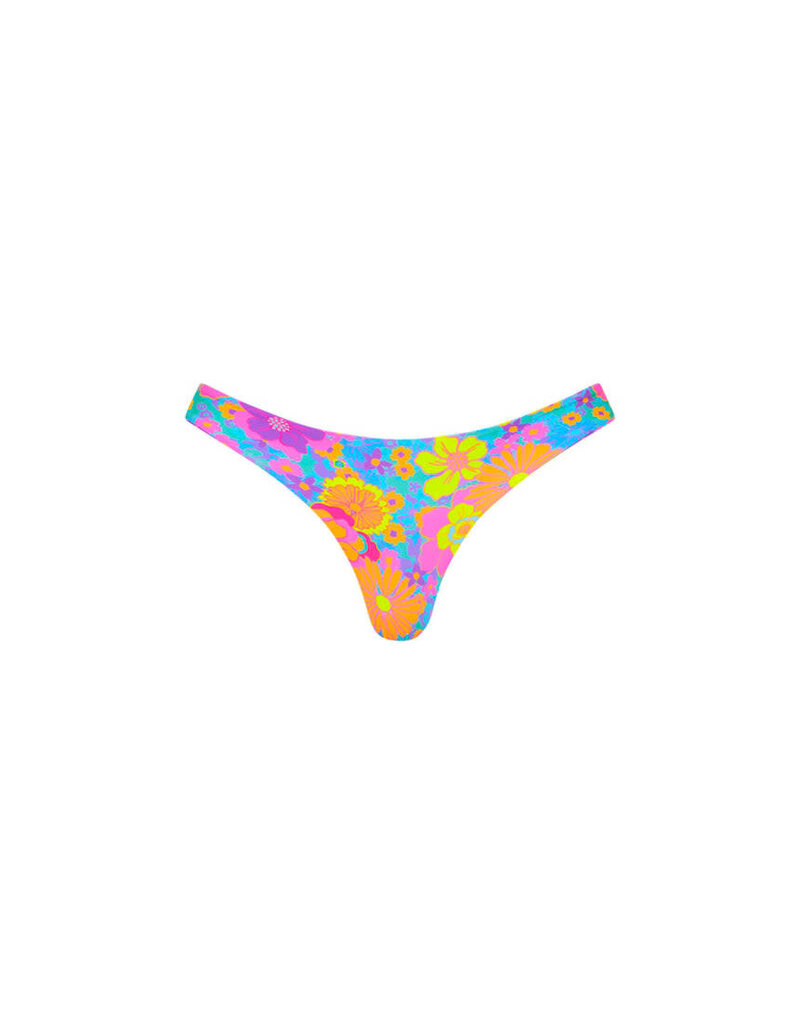 Keoni Full Coverage Bikini Bottom in Pink/Orange Multi, Beach Bunny