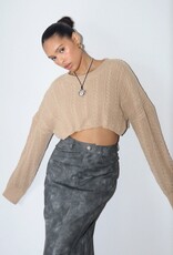 Cable Knit Cropped Sweater