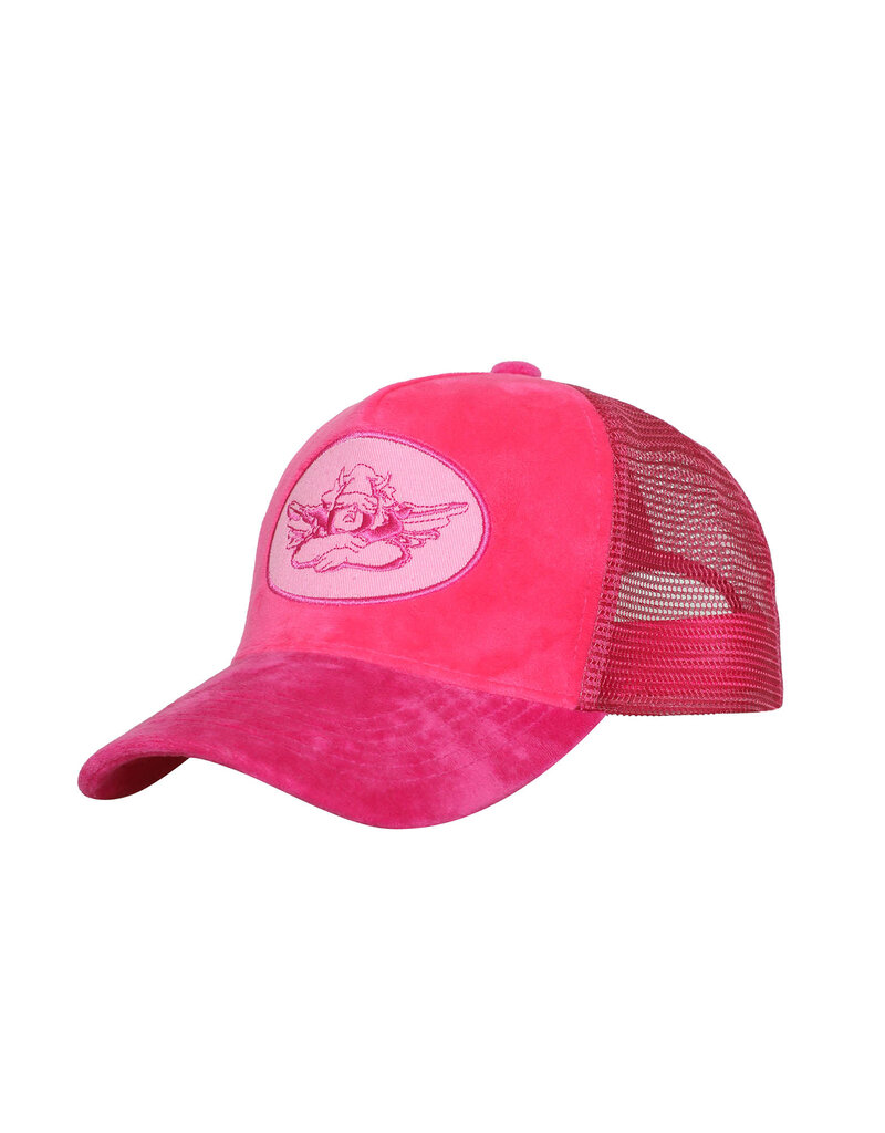 Melrose Ave Velvet Trucker Hat Fuchsia - SPLASH