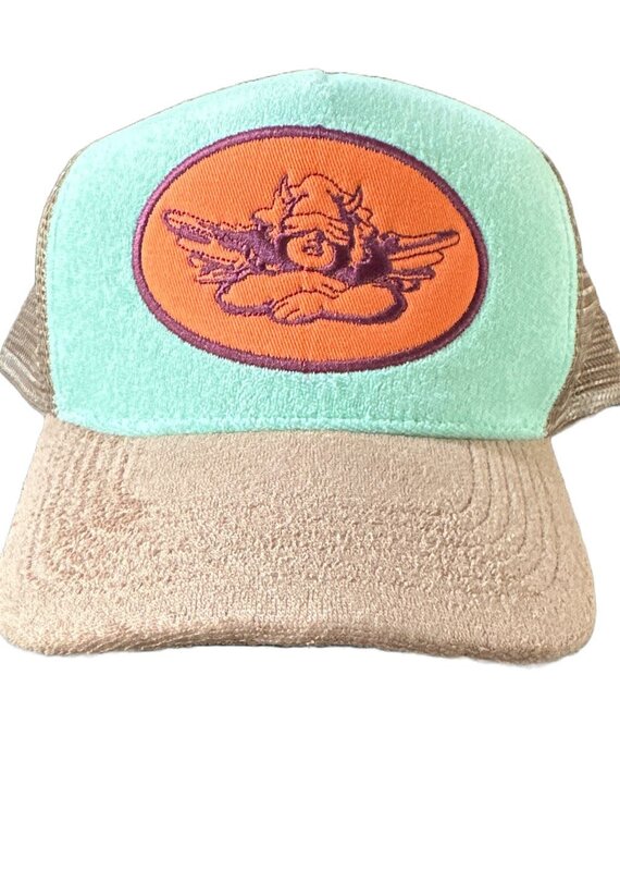 Boys Lie Sandstone Terry Trucker Hat Mint/Sand
