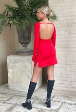 Kaellin Long Sleeve Open Back Mini Dress