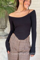 Leenie Ribbed Off The Shoulder Sweater