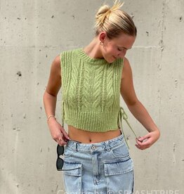 Cable Knit Side Tie Crop Top