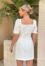 Berina Whisper Solid Puff Sleeve Sweetheart Dress - P-155624