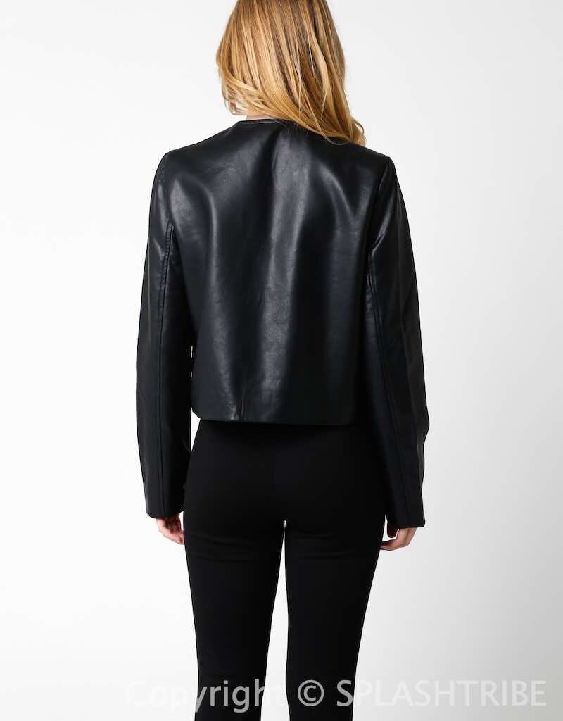 Donatella Faux Leather Jacket