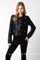 Donatella Faux Leather Jacket