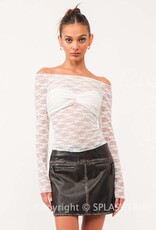 Distressed Faux Leather Mini Skirt