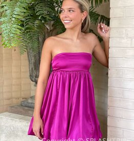 Cayleigh Satin Bubble Hem Mini Dress