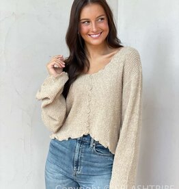 Boucle Knit Bell Sleeve Sweater