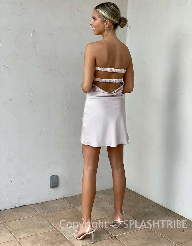 Michelle Satin Strapless Mini Dress - SPLASH
