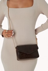 Billini Rosie Cross Body Bag Choc. Patent Croc