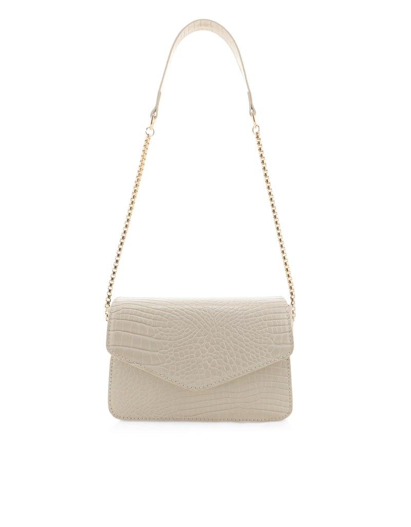 Women's White Croc Chain Cross Body Bag