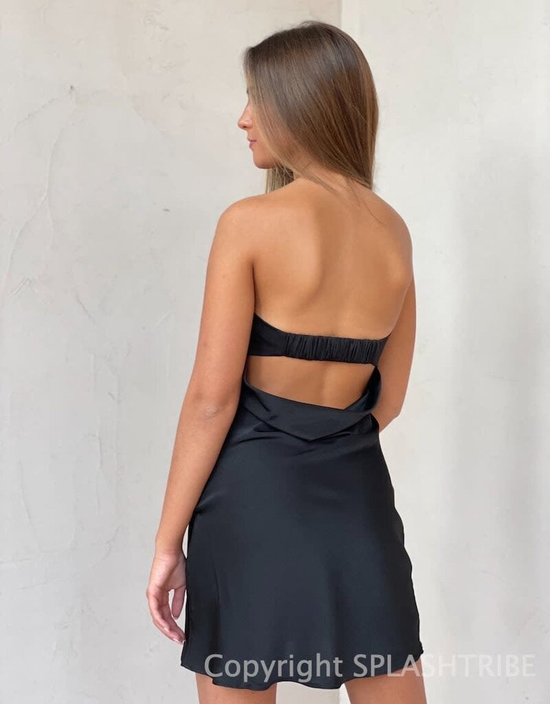 Macy Strapless Cowl Back Mini Dress