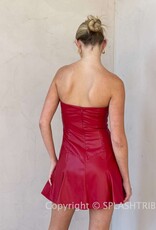 Barrett Faux Leather Strapless Mini Dress
