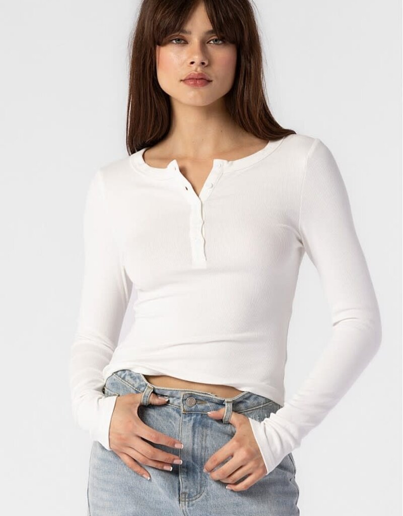 Ribbed Henley Long Sleeve Top SPLASH