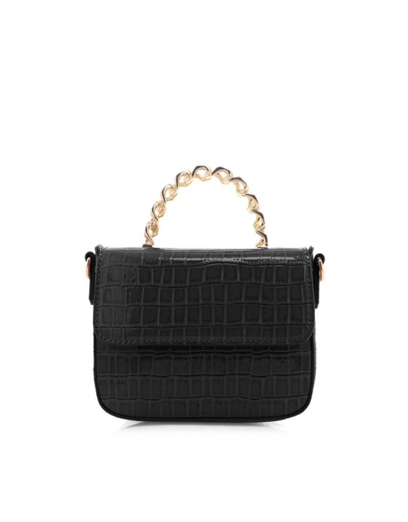 Billini Allaiah Handle Bag Black Patent Croc