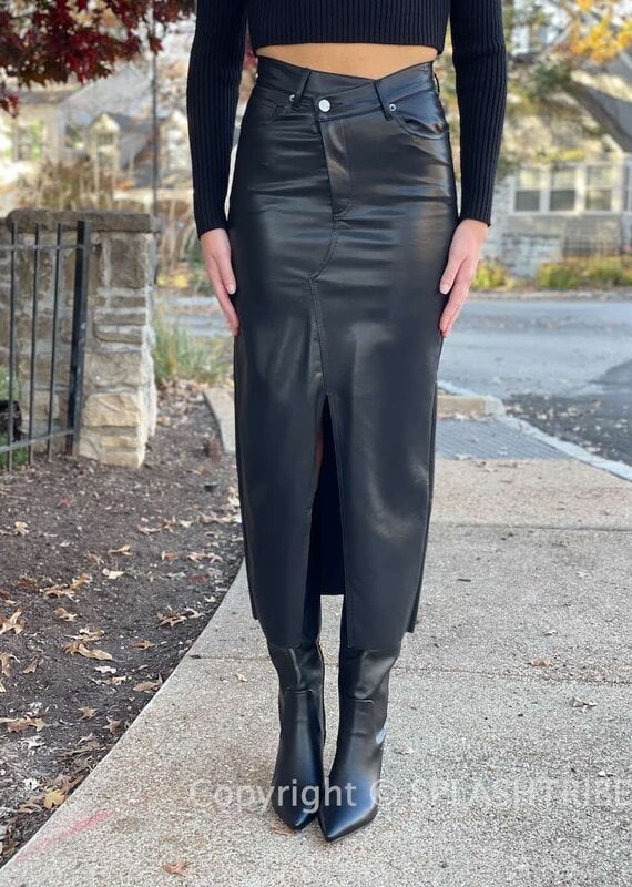 Sydni Faux Leather Midi Skirt
