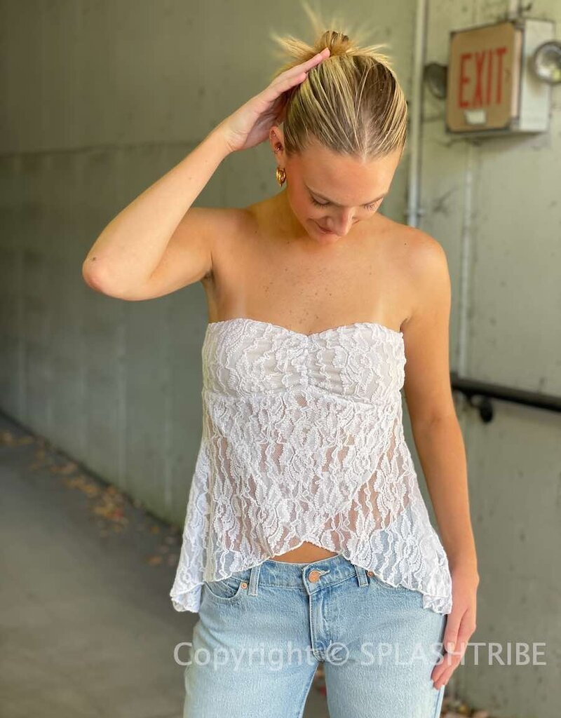 Lace Wrap Tube Top