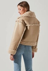 Luciana Sherpa Faux Leather Jacket