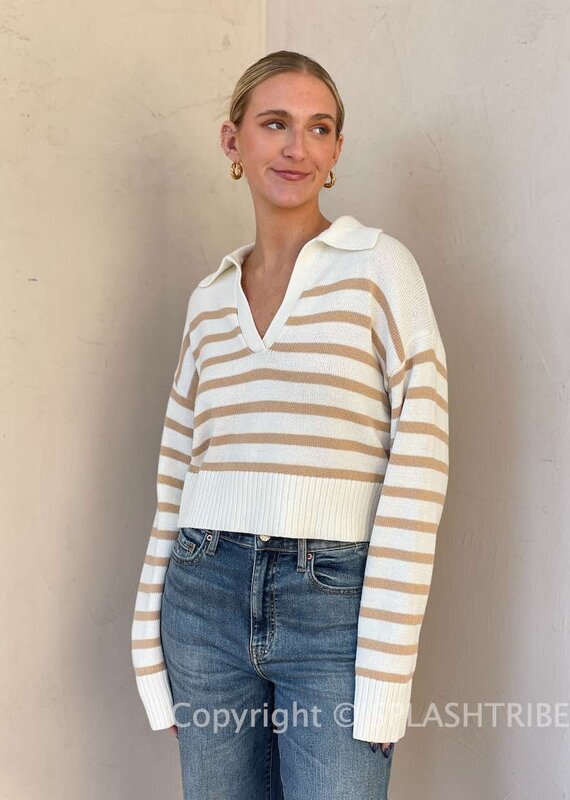 Kanella Striped Collared Sweater