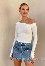 Ginny Asymmetrical Off Shoulder Long Sleeve Top