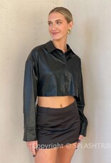 Austin Faux Leather Cropped Shirt