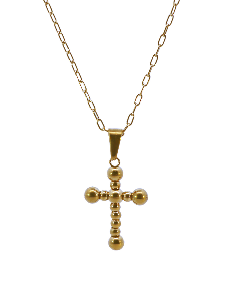 Ball and Chain Cross Necklace