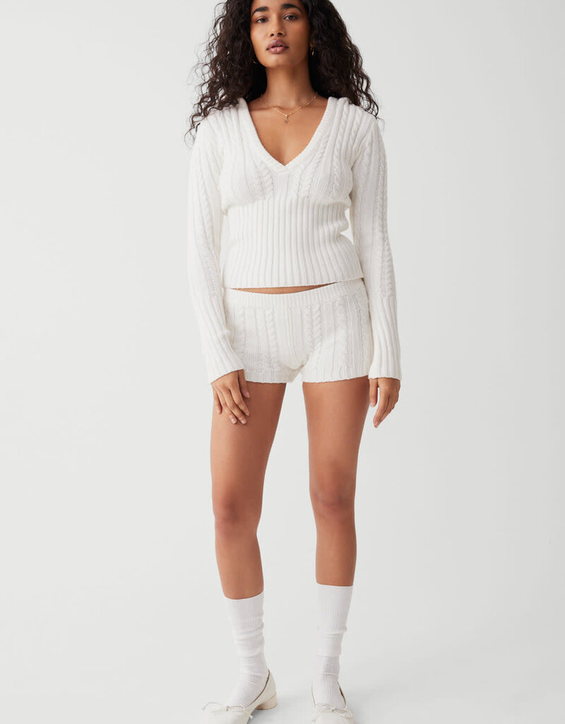 Evermore Cable Knit Shorts - SPLASH