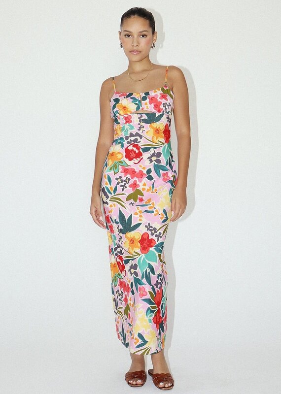 Hawaiin Floral Midi Dress